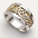 Vintage Gold and Silver Ivy Cubic Zirconia Ring