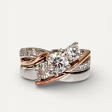 Vintage Gold and Silver Cubic Zirconia Ring