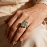 French Retro Square Crystal Ring