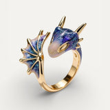 Starry Sky Blue Dragon Index Ring