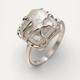 Vintage Silver Pearl Ring