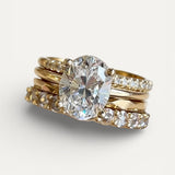 Vintage Sparkling Cubic Zirconia Ring Set