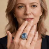 Vintage Handmade Silver Blue Stone Ring