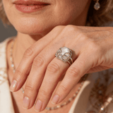 Vintage Silver Pearl Ring