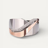 Vintage Rose Gold and Silver Cubic Zirconia Ring