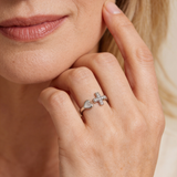 Adjustable Vintage Silver Love Cross Ring