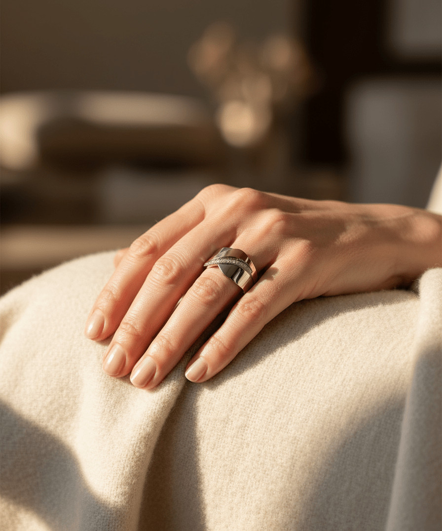 Vintage Rose Gold and Silver Cubic Zirconia Ring
