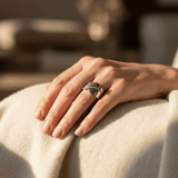 Vintage Rose Gold and Silver Cubic Zirconia Ring