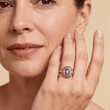 Rounded Violet Crystal Ring