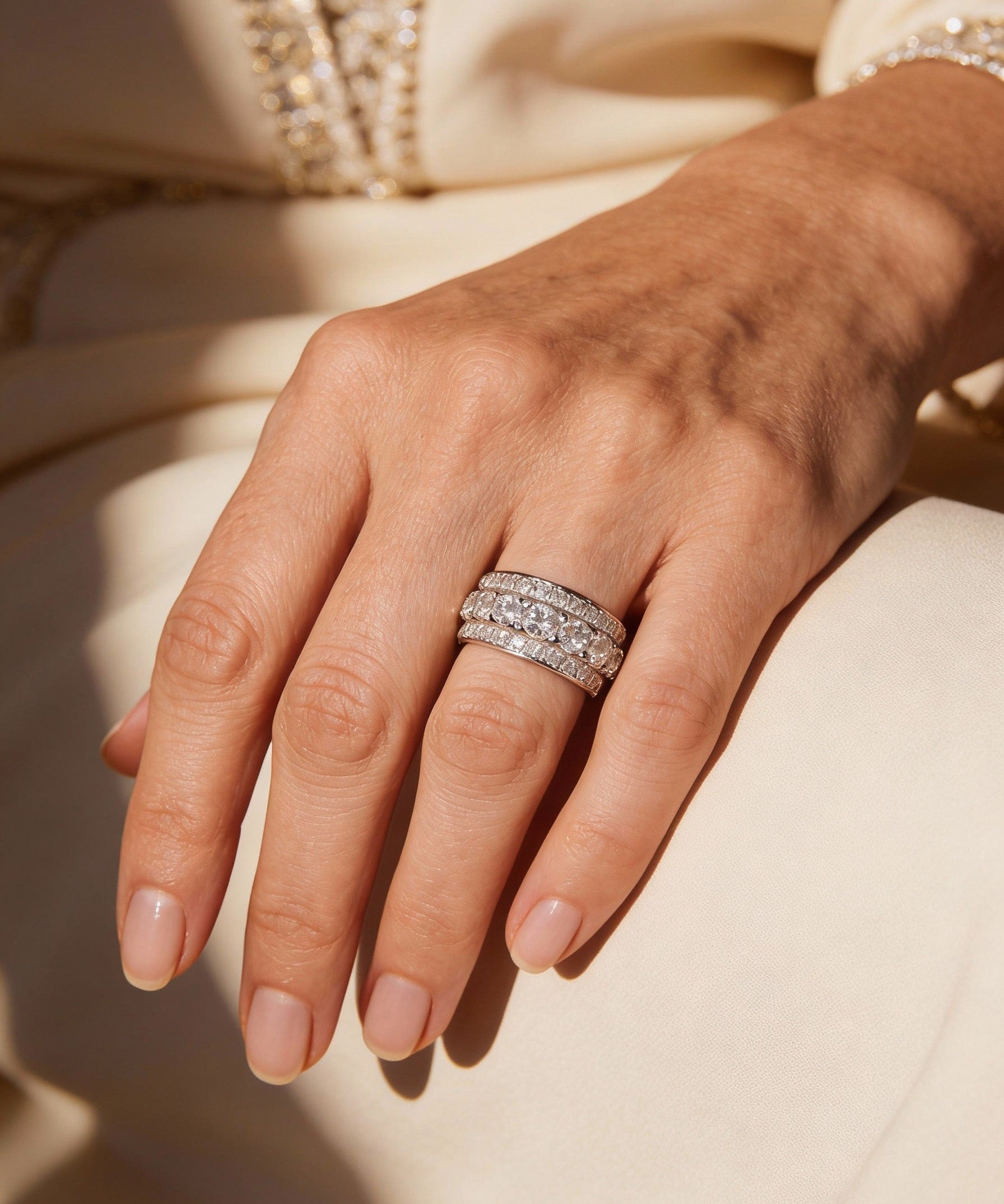 Vintage Silver Eternity Band Ring