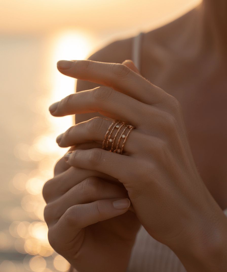 Gold Sparkle Wide Cuff Ring