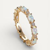 Vintage Gold Opal Eternity Ring