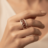 Vintage Gold Red Cubic Zirconia Ring