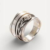 Silver Floral Engraving Ring