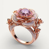 Sparkling Layered Exotic Flower Ring