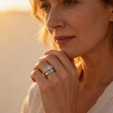 Silver Cross and Zircon Ring