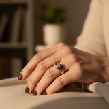 Vintage Irregular Gold and Silver Cubic Zirconia Ring
