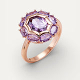 Rounded Violet Crystal Ring