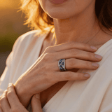 Vintage Silver Blue Sparkle Ring