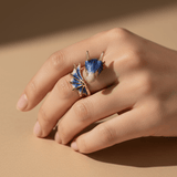 Starry Sky Blue Dragon Index Ring