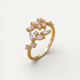 Crystal Leaf Ring
