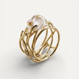 Vintage Delicate Gold Pearl Ring