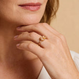 Vintage Gold Celestial Knot Pink Ring