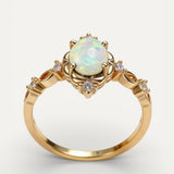 Handcrafted Gold Opal Gemstone Ring