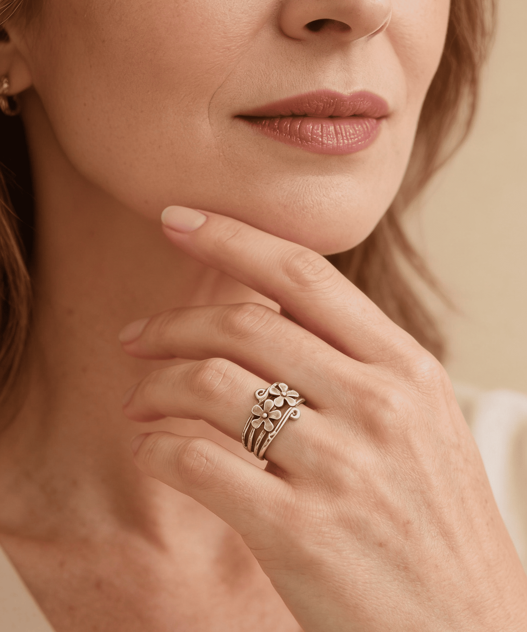 Vintage Silver Flower Ring