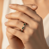 Green Cubic Zirconia Inlay Gold Ring