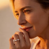 Platinum Heart Opal and Diamond Ring