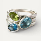 Vintage Silver Oval Cubic Zirconia Stone Ring