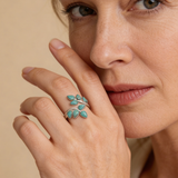 Vintage Turquoise Leaf Ring