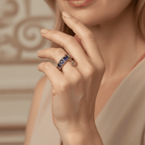 Antique Gold Blue Crystal Ring