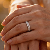 Vintage Silver Triangular Eternity Stone Ring