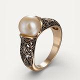 Vintage Gold Pearl Ring