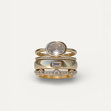 Vintage Gold Cubic Zirconia Ring Set