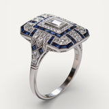 Vintage Silver Blue Sparkle Ring