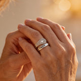 Silver Cross and Zircon Ring
