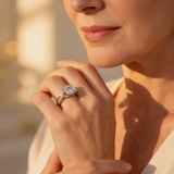 Vintage Gold Braided Cubic Zirconia Ring