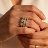 Vintage White and Green Opal Rings