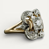 Vintage Gold Cubic Zirconia Ring