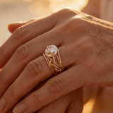 Vintage Delicate Gold Pearl Ring