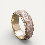 Vintage Gold Pink Flower Ring