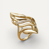 Vintage Gold Twisted Leaf Ring