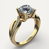 Vintage Gold Braided Cubic Zirconia Ring