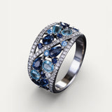 Vintage Silver Blue Sparkle Ring