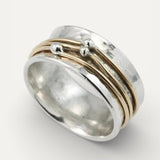 Vintage Gold Layered Silver Ring