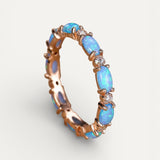 Platinum Heart Opal and Diamond Ring
