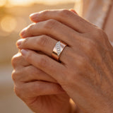 Elegant Thick Gold Cubic Zirconia Ring